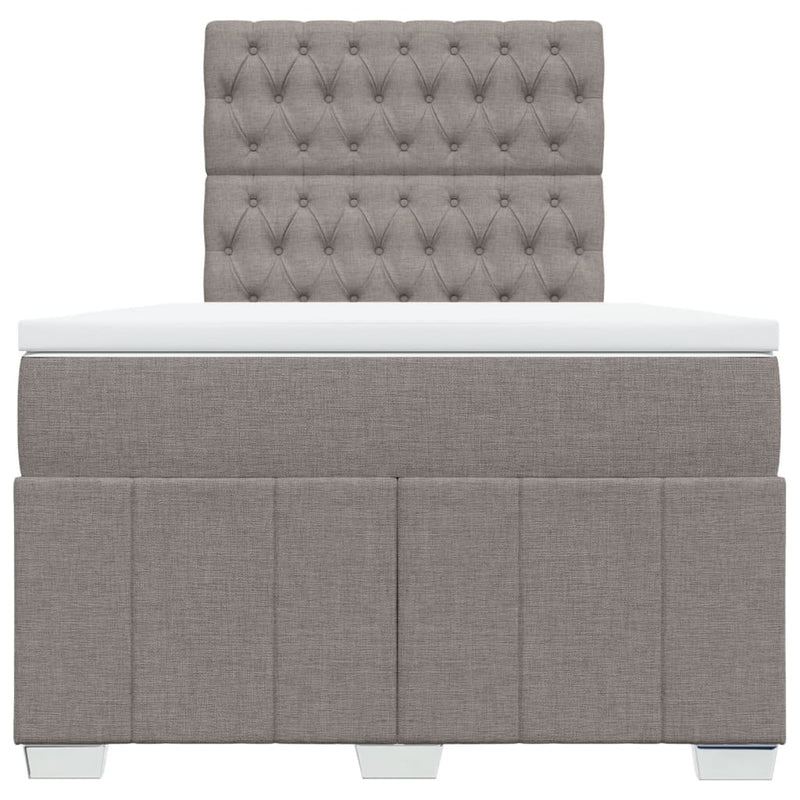 Pat box spring cu saltea, gri taupe, 120x200 cm, textil