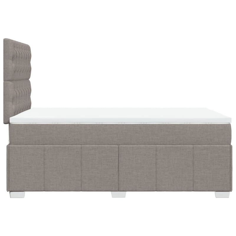 Pat box spring cu saltea, gri taupe, 120x200 cm, textil