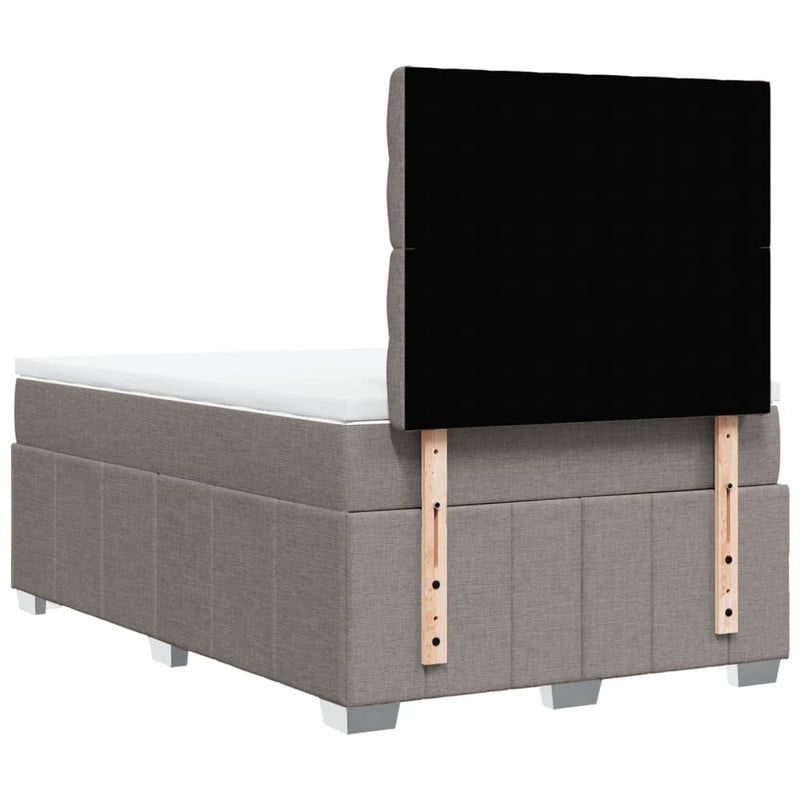 Pat box spring cu saltea, gri taupe, 120x200 cm, textil