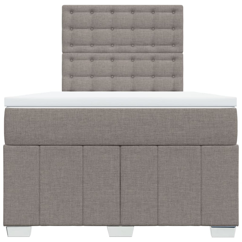 Pat box spring cu saltea, gri taupe, 120x200 cm, textil