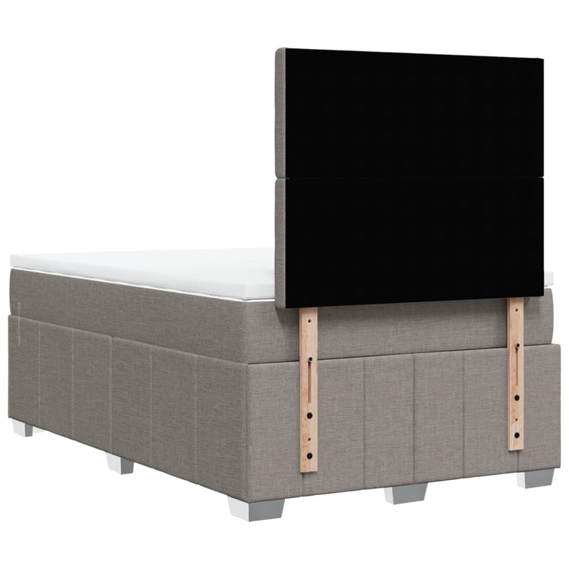 Pat box spring cu saltea, gri taupe, 120x200 cm, textil