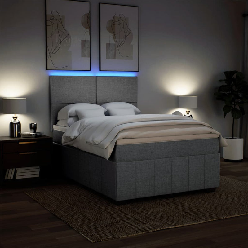 Pat continental, gri deschis, 140x200 cm, material textil