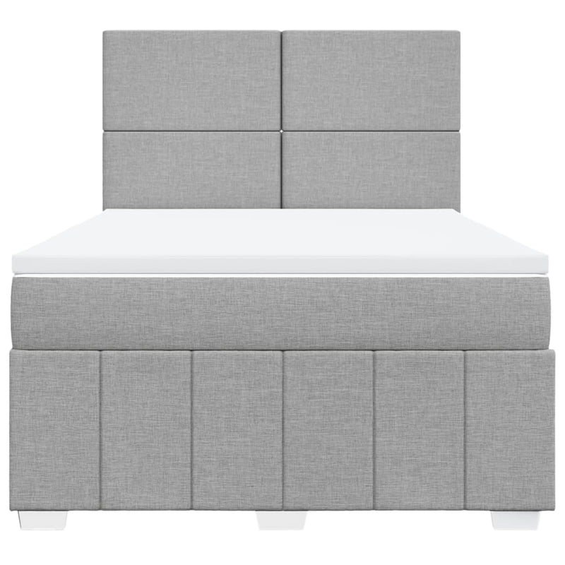 Pat continental, gri deschis, 140x200 cm, material textil