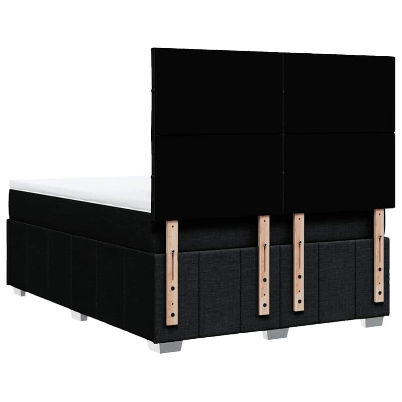 Pat box spring cu saltea, negru, 140x200 cm, textil