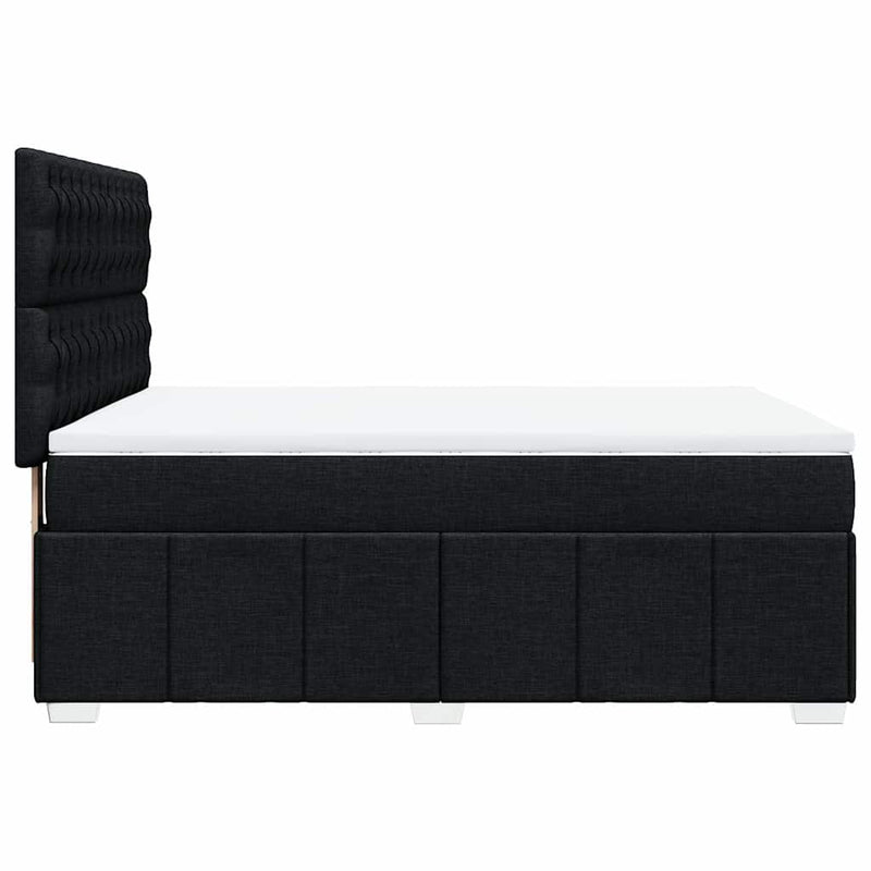 Pat box spring cu saltea, negru, 140x200 cm, textil