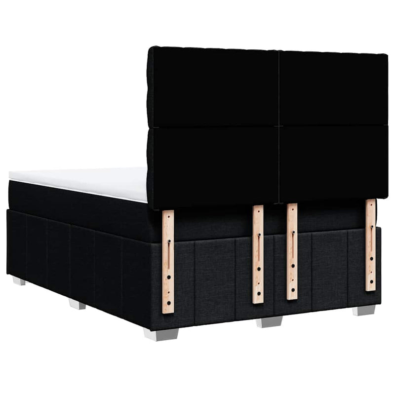Pat box spring cu saltea, negru, 140x200 cm, textil