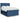 Pat continental cu saltea, albastru, 160x200cm, material textil