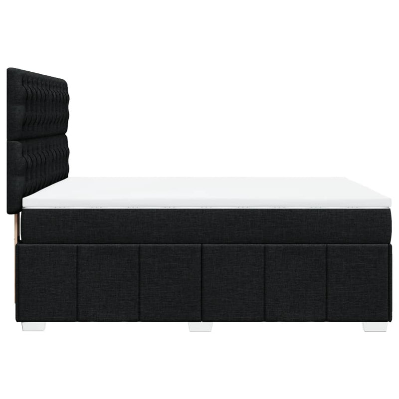 Pat box spring cu saltea, negru, 160x200 cm, textil
