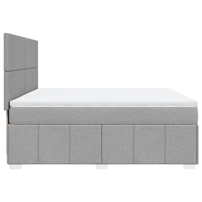 Pat continental, gri deschis, 180x200 cm, material textil