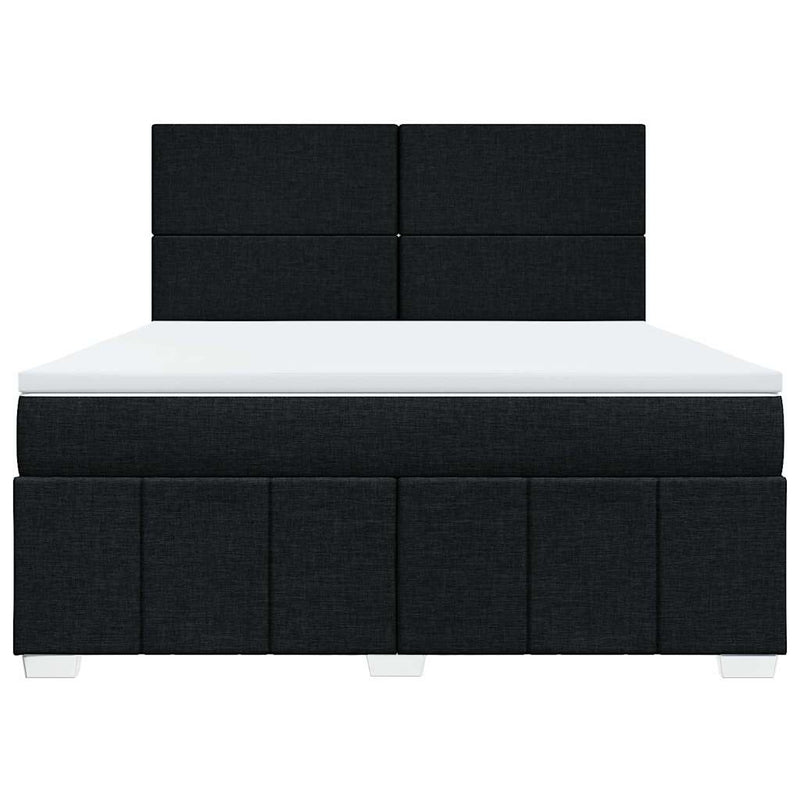 Pat box spring cu saltea, negru, 180x200 cm, catifea