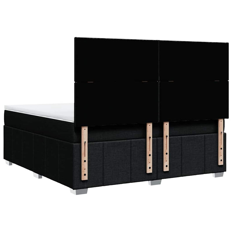 Pat box spring cu saltea, negru, 180x200 cm, catifea