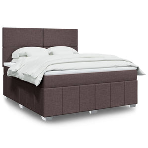 Pat continental cu saltea maro închis 180x200cm material textil