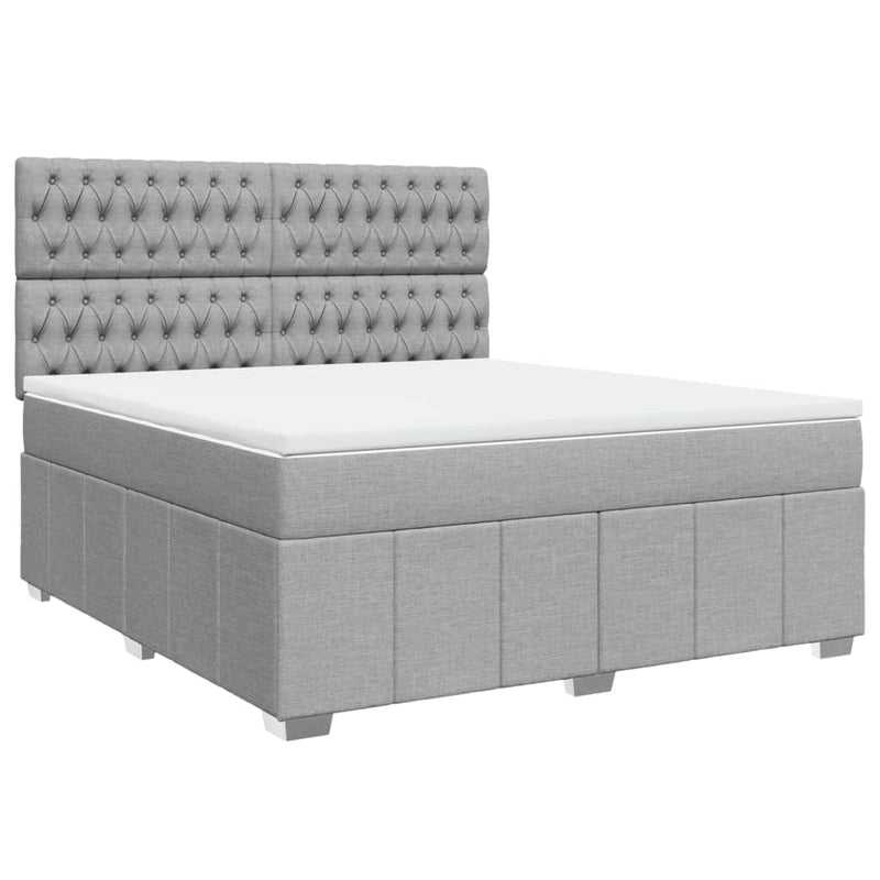 Pat continental, gri deschis, 180x200 cm, material textil