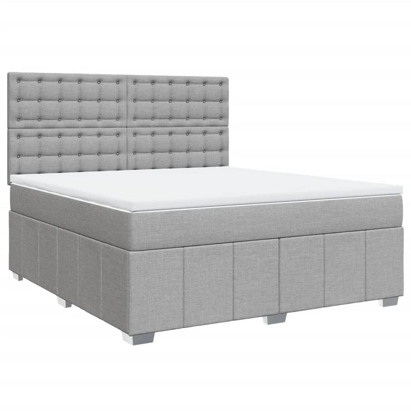 Pat continental, gri deschis, 180x200 cm, material textil