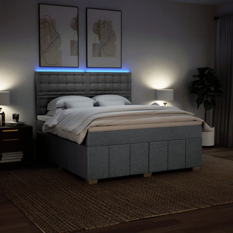Pat continental, gri deschis, 180x200 cm, material textil
