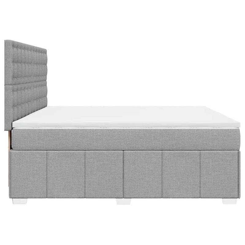 Pat continental, gri deschis, 180x200 cm, material textil