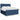 Pat box spring cu saltea, albastru, 200x200 cm, textil