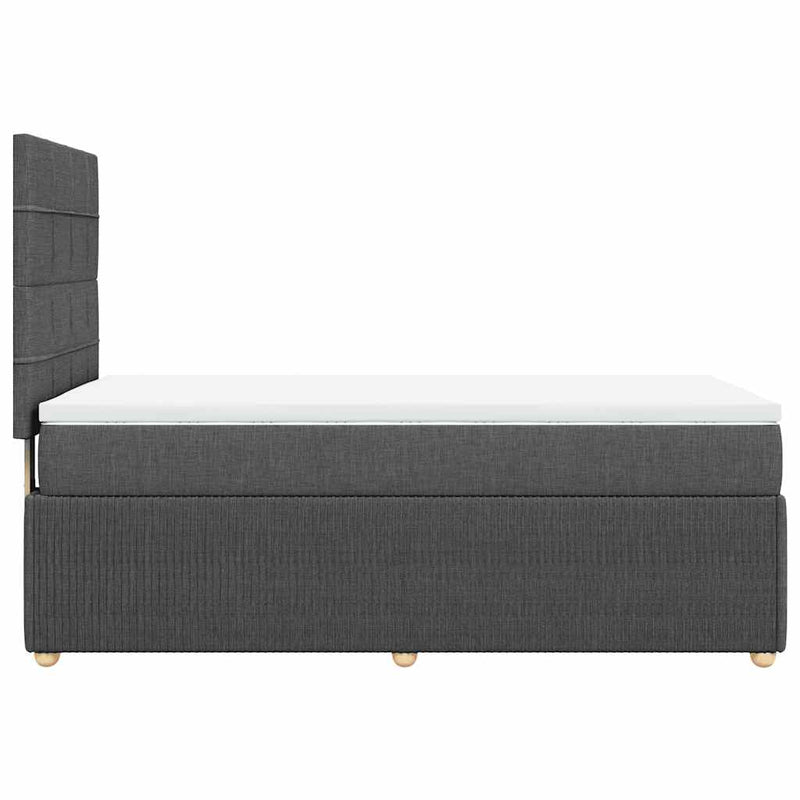 Pat box spring cu saltea, gri închis, 80x200 cm, textil