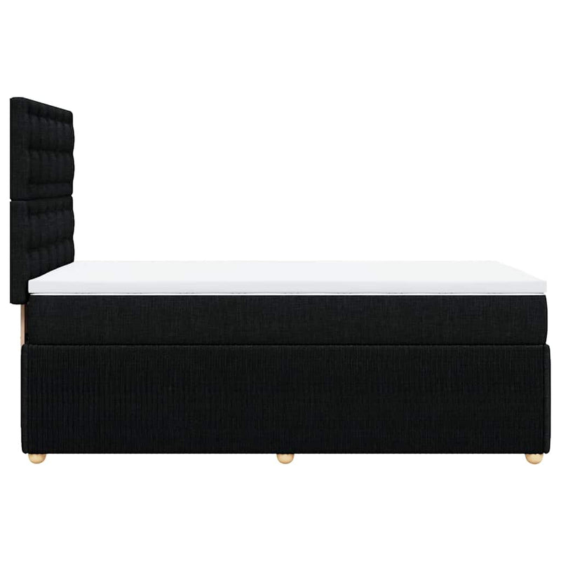Pat box spring cu saltea, negru, 80x200 cm, textil
