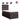 Pat box spring cu saltea, maro închis, 80x200 cm, textil