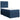 Pat box spring cu saltea, albastru, 80x200 cm, textil