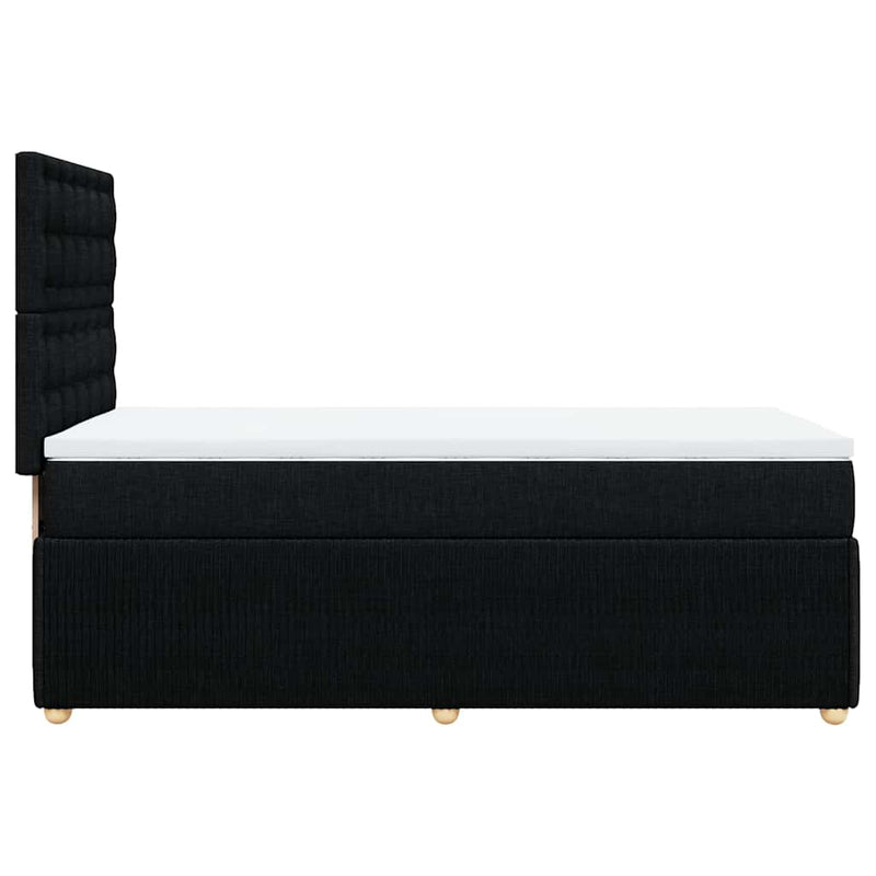 Pat box spring cu saltea, negru, 90x190 cm, textil