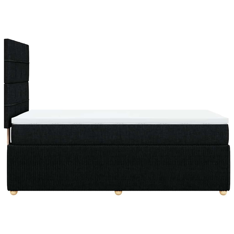 Pat box spring cu saltea, negru, 100x200 cm, textil