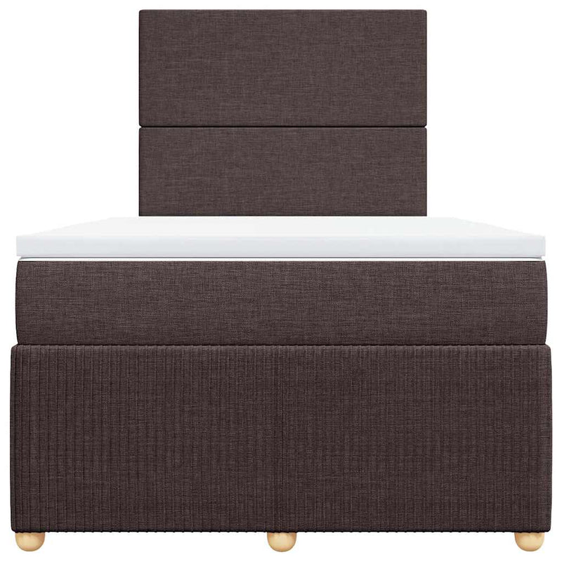Pat box spring cu saltea, maro închis, 120x190 cm, textil