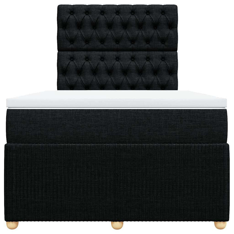 Pat box spring cu saltea, negru, 120x190 cm, catifea