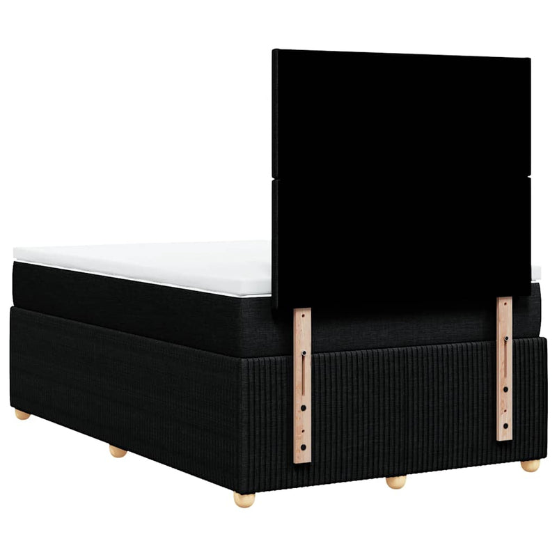 Pat box spring cu saltea, negru, 120x200 cm, textil
