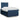 Pat box spring cu saltea, albastru, 120x200 cm, textil
