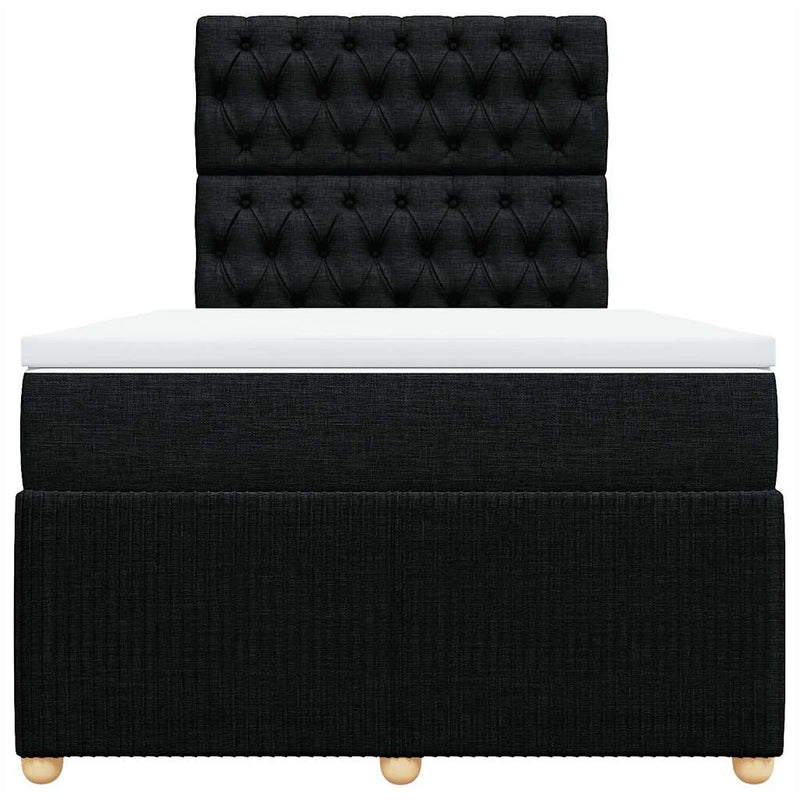 Pat box spring cu saltea, negru, 120x200 cm, textil