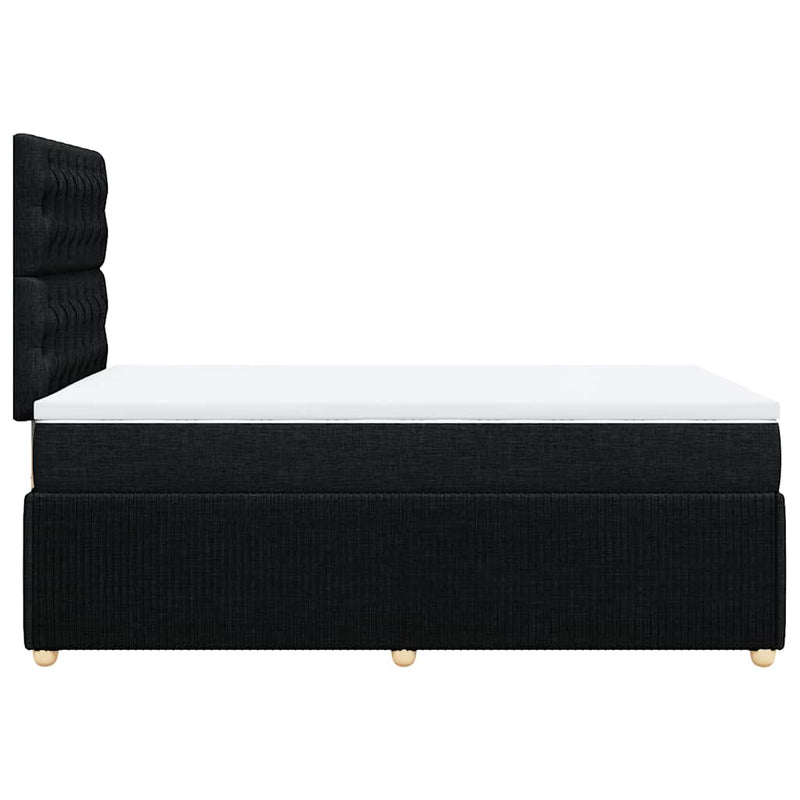 Pat box spring cu saltea, negru, 120x200 cm, textil