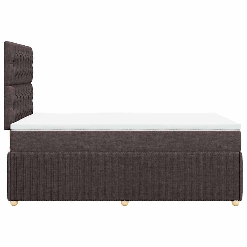 Pat box spring cu saltea, maro închis, 120x200 cm, textil