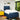Pat box spring cu saltea, albastru, 120x200 cm, textil