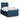 Pat box spring cu saltea, albastru, 120x200 cm, textil