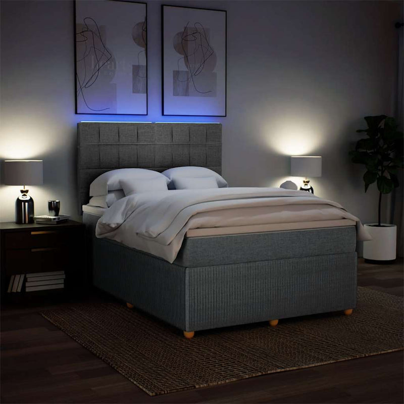 Pat continental, gri deschis, 140x200 cm, material textil