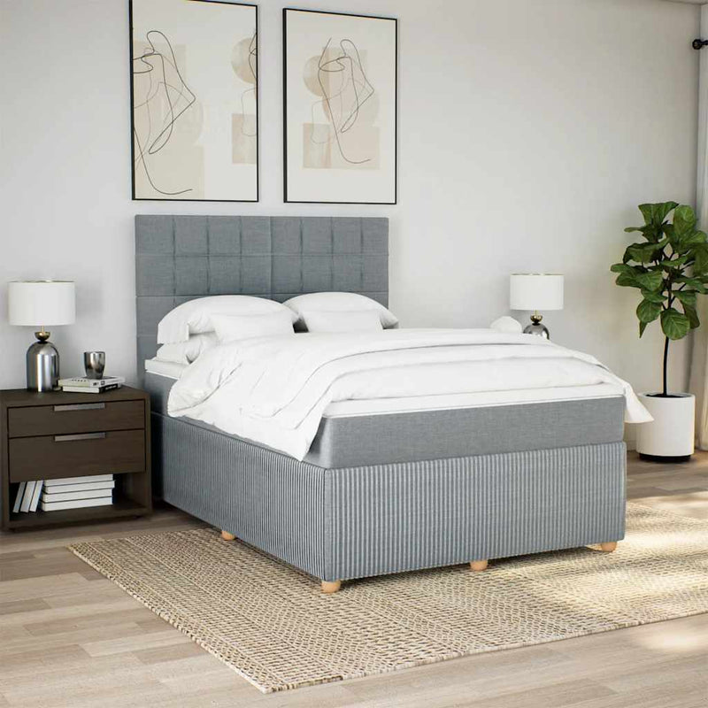 Pat continental, gri deschis, 140x200 cm, material textil