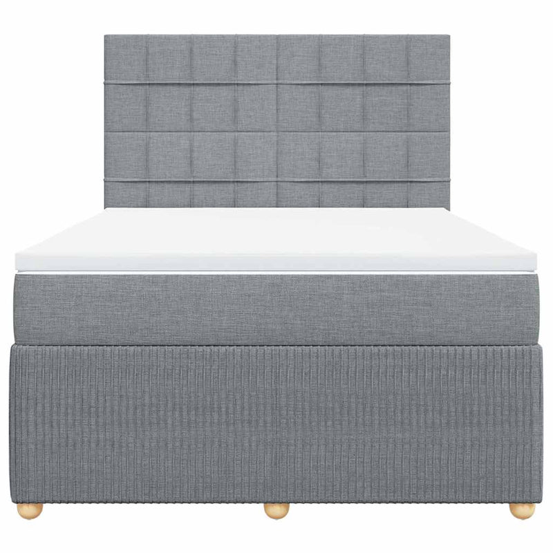Pat continental, gri deschis, 140x200 cm, material textil