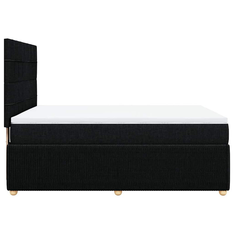 Pat box spring cu saltea, negru, 140x200 cm, textil