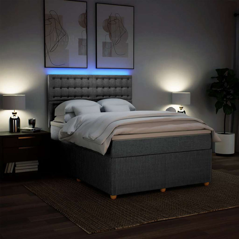 Pat continental, gri deschis, 140x200 cm, material textil