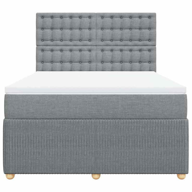 Pat continental, gri deschis, 140x200 cm, material textil