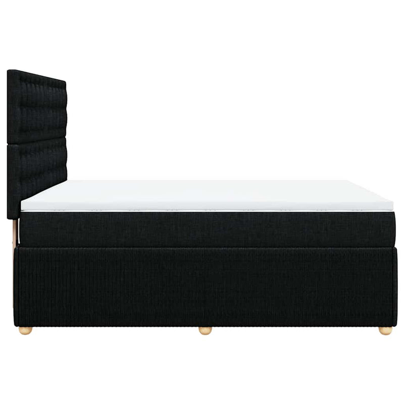 Pat box spring cu saltea, negru, 140x200 cm, textil