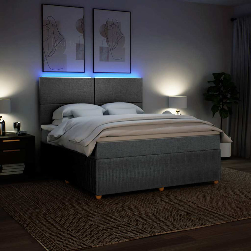Pat continental, gri deschis, 180x200 cm, material textil