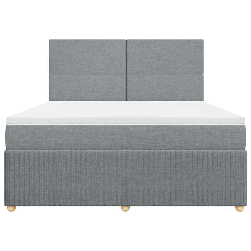 Pat continental, gri deschis, 180x200 cm, material textil
