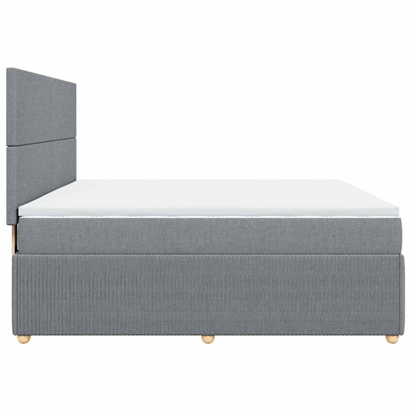 Pat continental, gri deschis, 180x200 cm, material textil