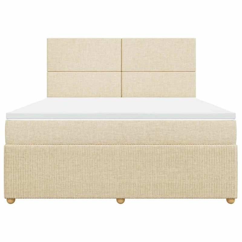 Pat continental cu saltea, crem, 180x200 cm, textil