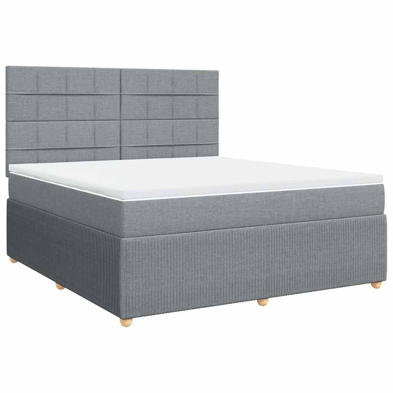 Pat continental, gri deschis, 180x200 cm, material textil