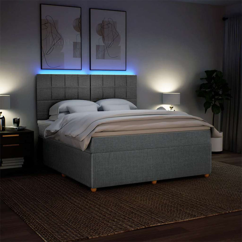 Pat continental, gri deschis, 180x200 cm, material textil