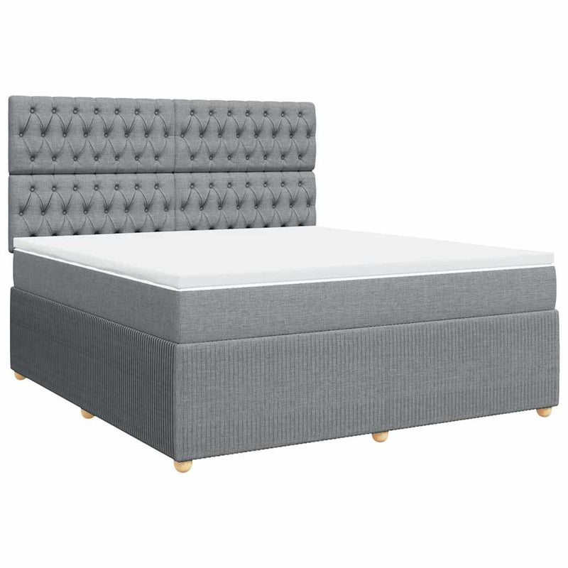Pat continental, gri deschis, 180x200 cm, material textil